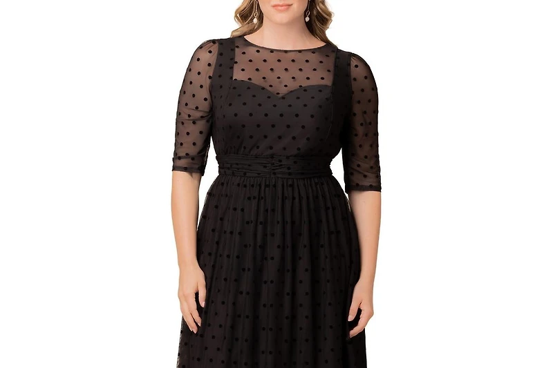 Kiyonna Plus Vita Mesh Cocktail Dress