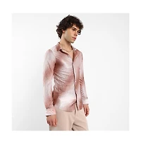Campus Sutra Men's Ombre-Pleated Shirt