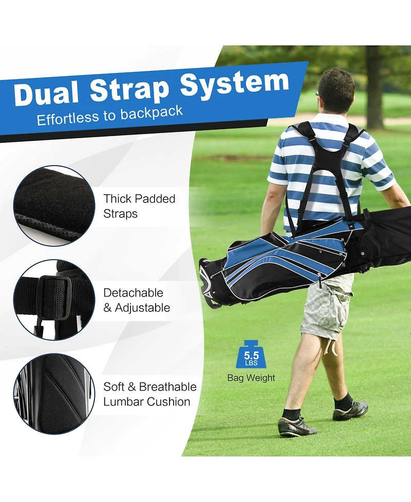 Akiudex Lightweight Golf Stand Bag with Dividers and Pockets