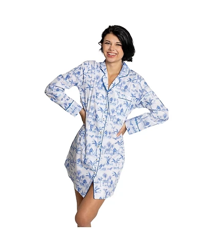 Sant and Abel Women's Skydog Blue Toile Night Shirt