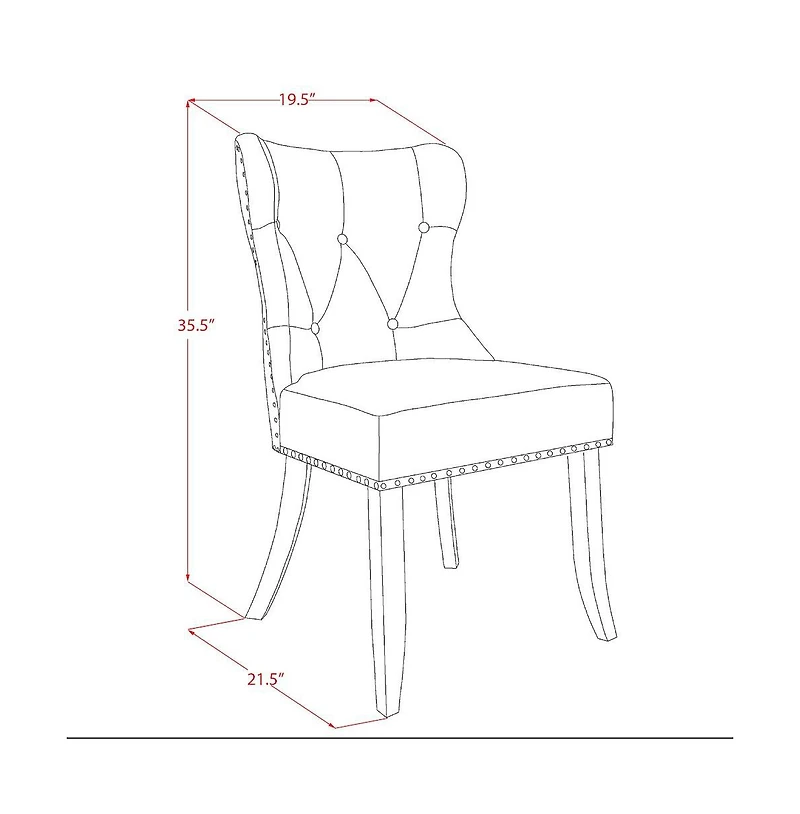 East West Furniture 5-Piece Modern Dining Set- 4 Parson Chairs with Blue Linen Fabric Seat and Button Tufted Chair Back
