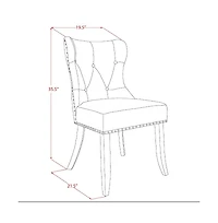 East West Furniture 5-Piece Modern Dining Set- 4 Parson Chairs with Blue Linen Fabric Seat and Button Tufted Chair Back