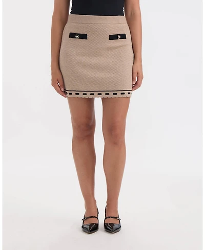 Ellen Tracy Women's Contrast Trim Skirt