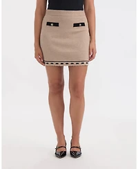 Ellen Tracy Women's Contrast Trim Skirt