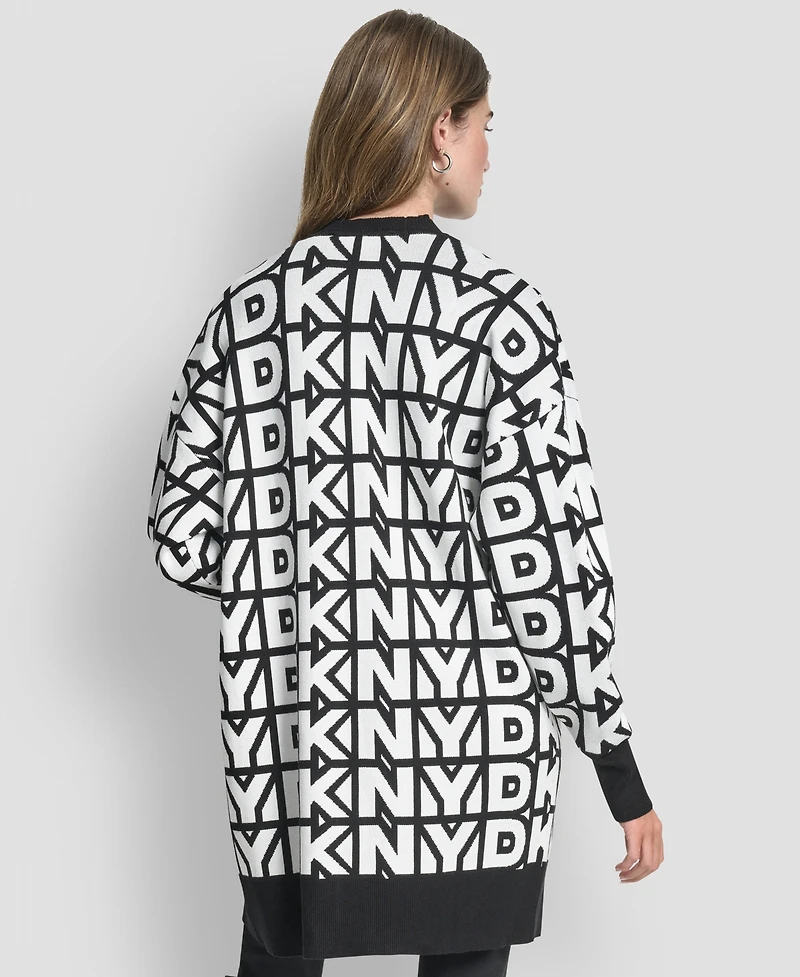 Dkny Women's Repeat Logo Open-Front Cardigan Sweater