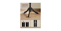 Slickblue Adjustable Height Solid Wood Coat Rack with 10 Hooks for Entryway or Office