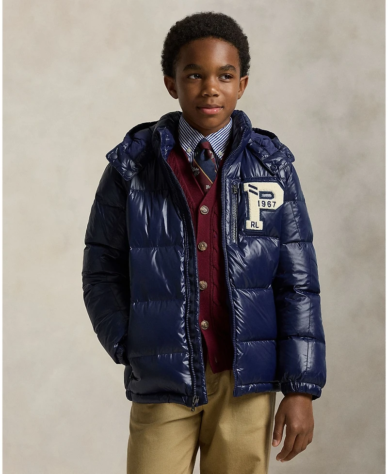 Polo Ralph Lauren Big Boys Glossed Hooded Down Jacket