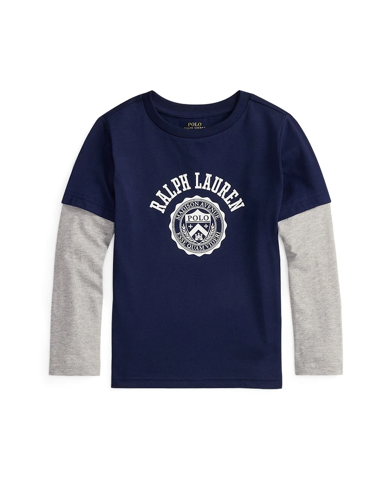Polo Ralph Lauren Toddler and Little Boys Logo Cotton Layered-Effect T-Shirt