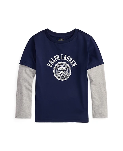 Polo Ralph Lauren Toddler and Little Boys Logo Cotton Layered-Effect T-Shirt