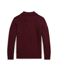 Polo Ralph Lauren Big Boys Cable-Knit Cotton Polo Sweater
