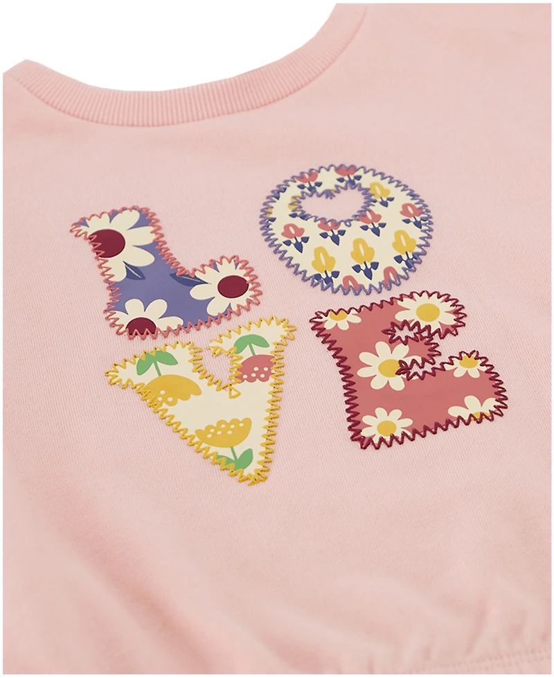Kids Headquarters Toddler and Little Girls 2-Piece Crew Neck Top Pants Set