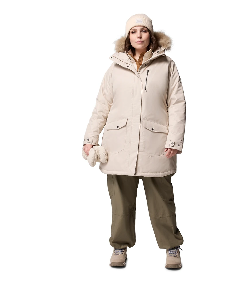 Columbia Plus Suttle Mountain Hooded Faux-Fur-Trim Long Insulated Coat