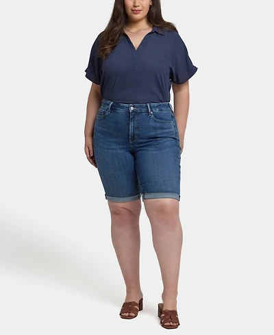 Nydj Plus Briella Roll Cuff Denim Shorts
