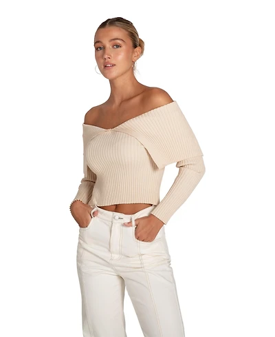 Belle & Bloom More Than Words Collared Knit Top