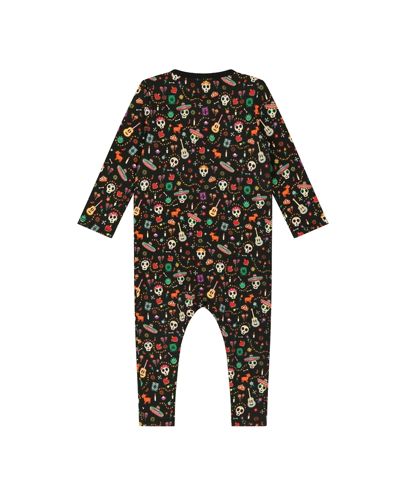 Mixed Up Clothing Baby Kangaroo Pocket Romper - Dia de los Muertos