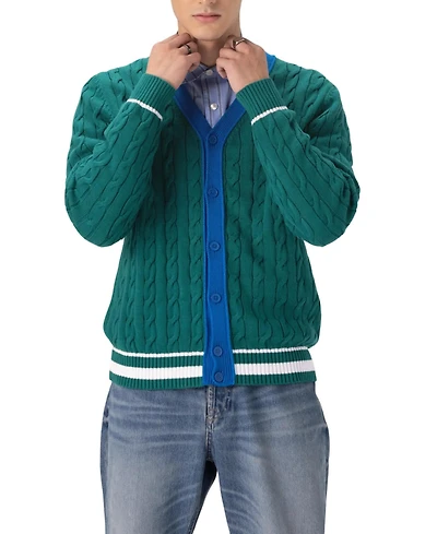 Members Only Men's Cable Knit Cardigan