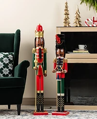 Glitzhome 42" Wooden Christmas African King Nutcracker
