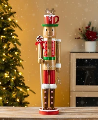 Glitzhome 24" Wooden Christmas Gingerbread Man Nutcracker