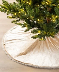 Glitzhome 48" Reversible Korean Fleece Christmas Tree Skirt