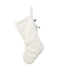 Glitzhome 21" Plush Christmas Stocking with Complimentary Reindeer Ornament