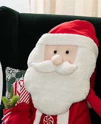 Glitzhome 60" Christmas Oversized Fabric Santa with Dangle Legs