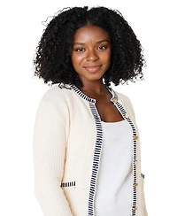 Hope & Henry Women's Organic Tweed Stitch Sweater Cardigan