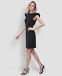 Dkny Women's Bubble Sleeve Sheath Scuba Crepe Dress