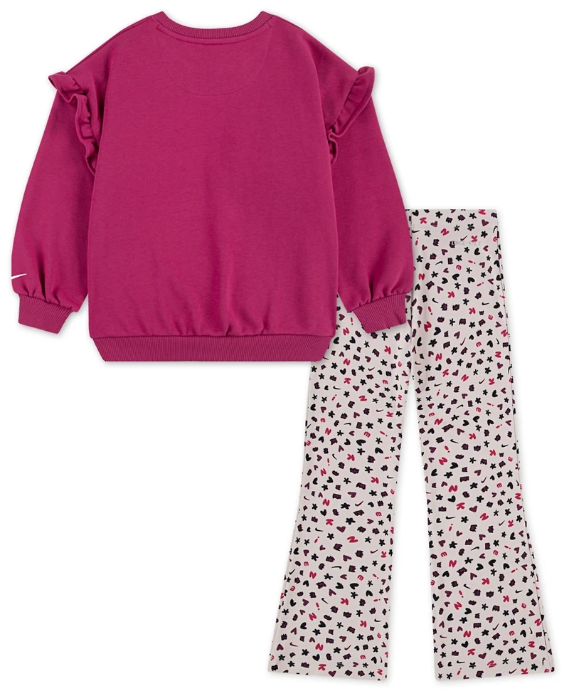 Nike Little Girls 2-Piece Essentials Top and Allover Print Femme Leggings Set