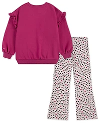 Nike Little Girls 2-Piece Essentials Top and Allover Print Femme Leggings Set