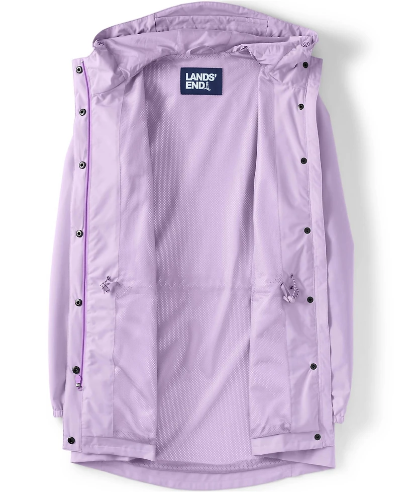 Lands' End Women's Plus Squall Packable Waterproof Raincoat