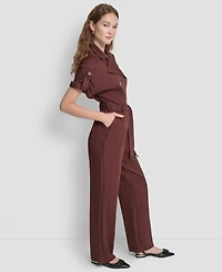 Dkny Women's Short Sleeve Heavy Jumpsuits
