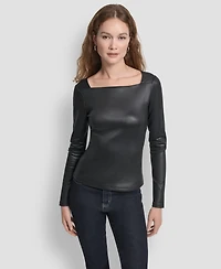 Dkny Women's Glazed Long Sleeves Top