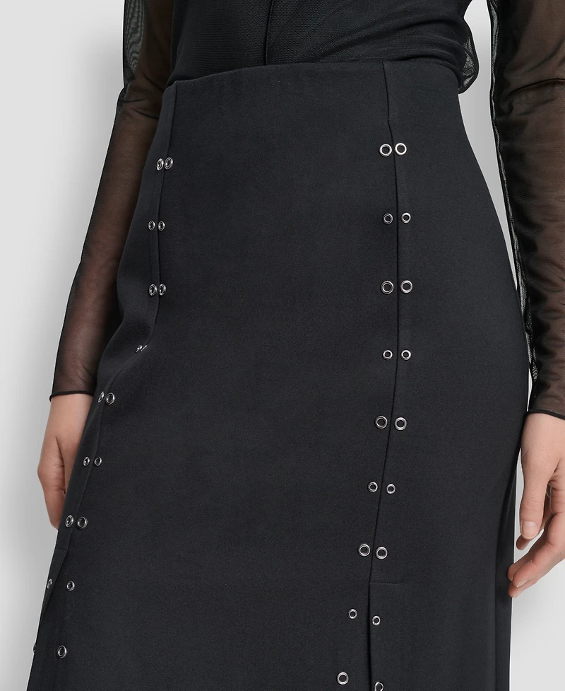 Dkny Women's Grommet Detail Midi Skirt