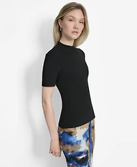 Dkny Women's Cap-Sleeve Mock Neck Sweater