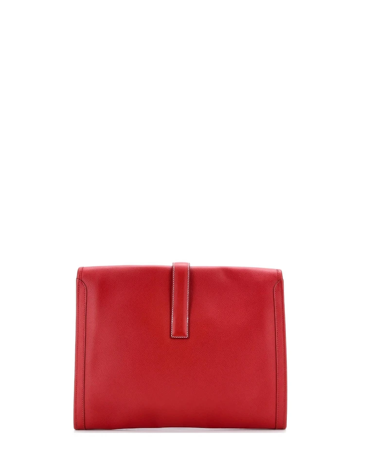 Pre-Owned Hermes Gm Jige Clutch Epsom