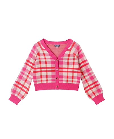Andy & Evan Child Girls Pink/Orange/Cream Cardigan