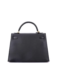 Pre-Owned Hermes Kelly 32 Handbag Black Epsom with Gold Hardware