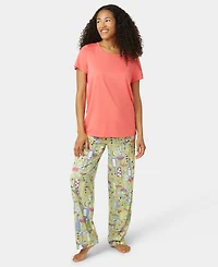Hue Women's Solid Short-Sleeve Scoop-Neck Pajama T-Shirt