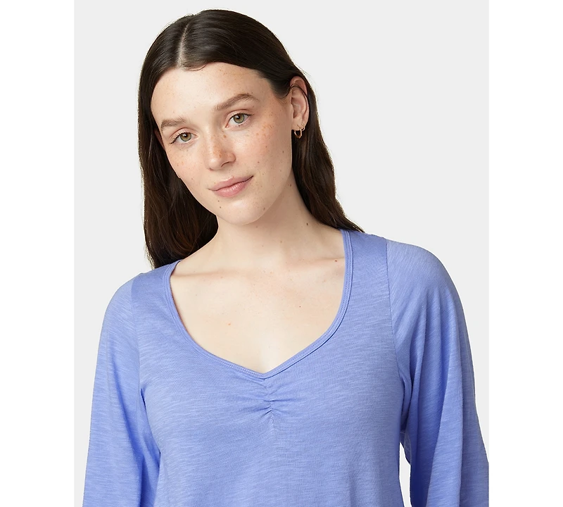 Hue Women's Shirred Bell Sleeve Pajama T-Shirt