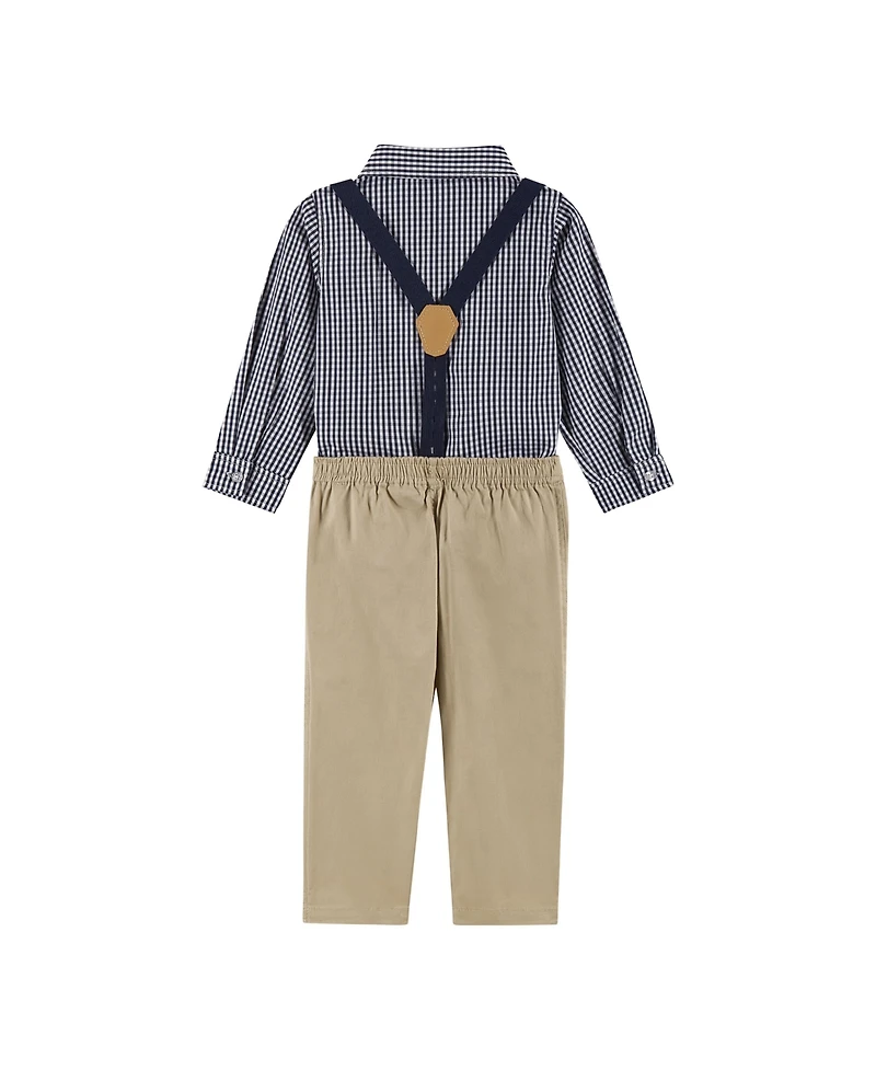 Andy & Evan Infant Boys Check Buttondown Suspenders Set