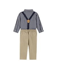 Andy & Evan Infant Boys Check Buttondown Suspenders Set