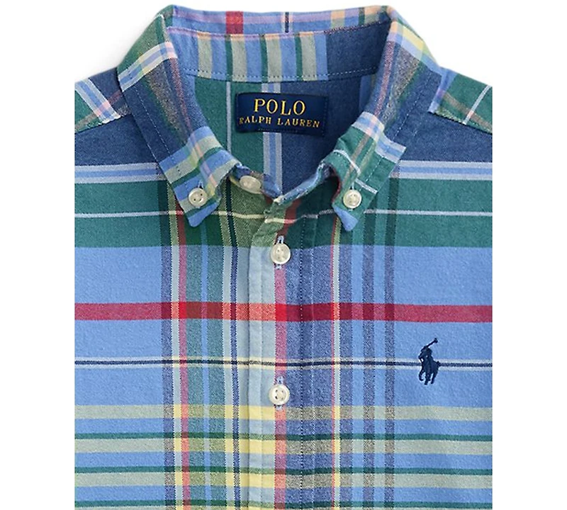 Polo Ralph Lauren Toddler and Little Boys Plaid Brushed Cotton Oxford Shirt