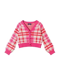 Andy & Evan Toddler/Child Girls Plaid Cardigan