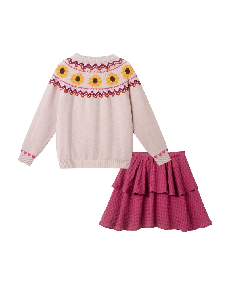 Andy & Evan Toddler Girls Toddler/Child Fall Fairisle Sweater Set