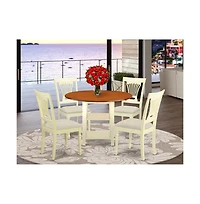 East West Furniture Dining Room Set Buttermilk & Cherry