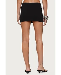Edikted Womens Ada Iridescent Button Knit Mini Skirt