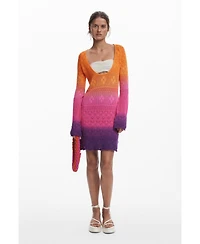 Desigual Women's Tie-Dye Crochet Dress