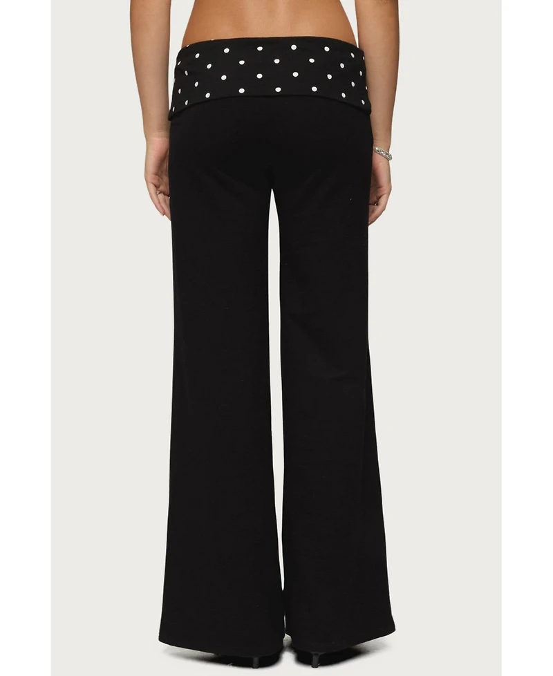 Edikted Women's Reeva Polka Dot Fold Over Pants