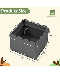 Gymax 2 Pack Square Planter Box Weather-Resistant Hdpe Flower Pot Garden Bed