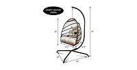 Flynama 350lb Capacity Wicker Egg Hanging Chair with Stand Removable Guardrail and Cup Holder